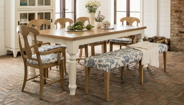 Canvas and Caramel Washed Rectangular Table 7 Piece Set