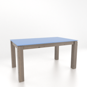 East Side 3660 Blue Frosted Glass Table by Canadel -0