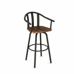 Gatlin 40491 Swivel Stool with Solid Wood Seat by Amisco-0