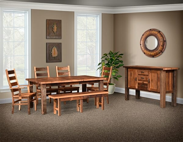 Almanzo 6 Piece Set with Extend-a-Bench by Urban Barnwood-0