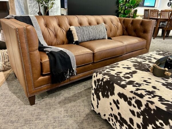 Smith Brothers Leather Sofa, Chesterfield