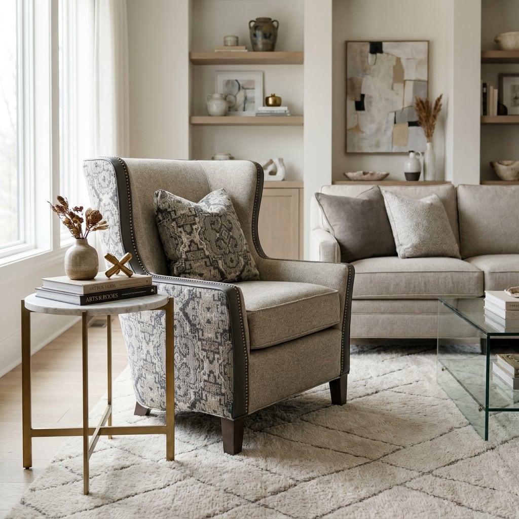 SM22C SMITH BROTHERS 825 CHAIR WITH INSET PILLOW
