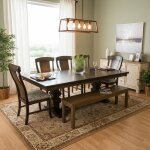 WG58 Mavin 6 Piece Set - Plank Table with Burnishing