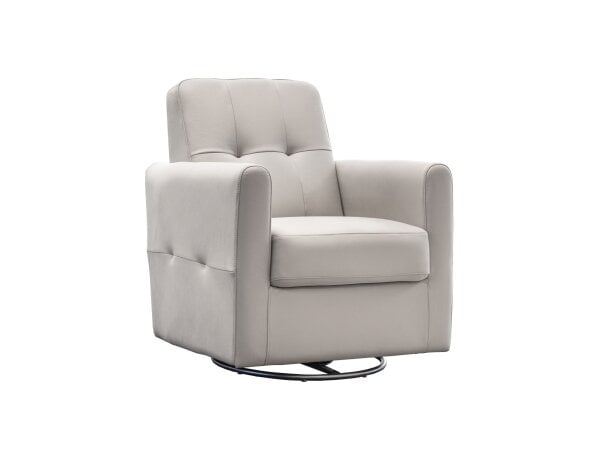 WHITE CHAIR WITH A TUFTED BACK