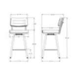 AO118C Phoebe Swivel Stool by Amisco - Image 3