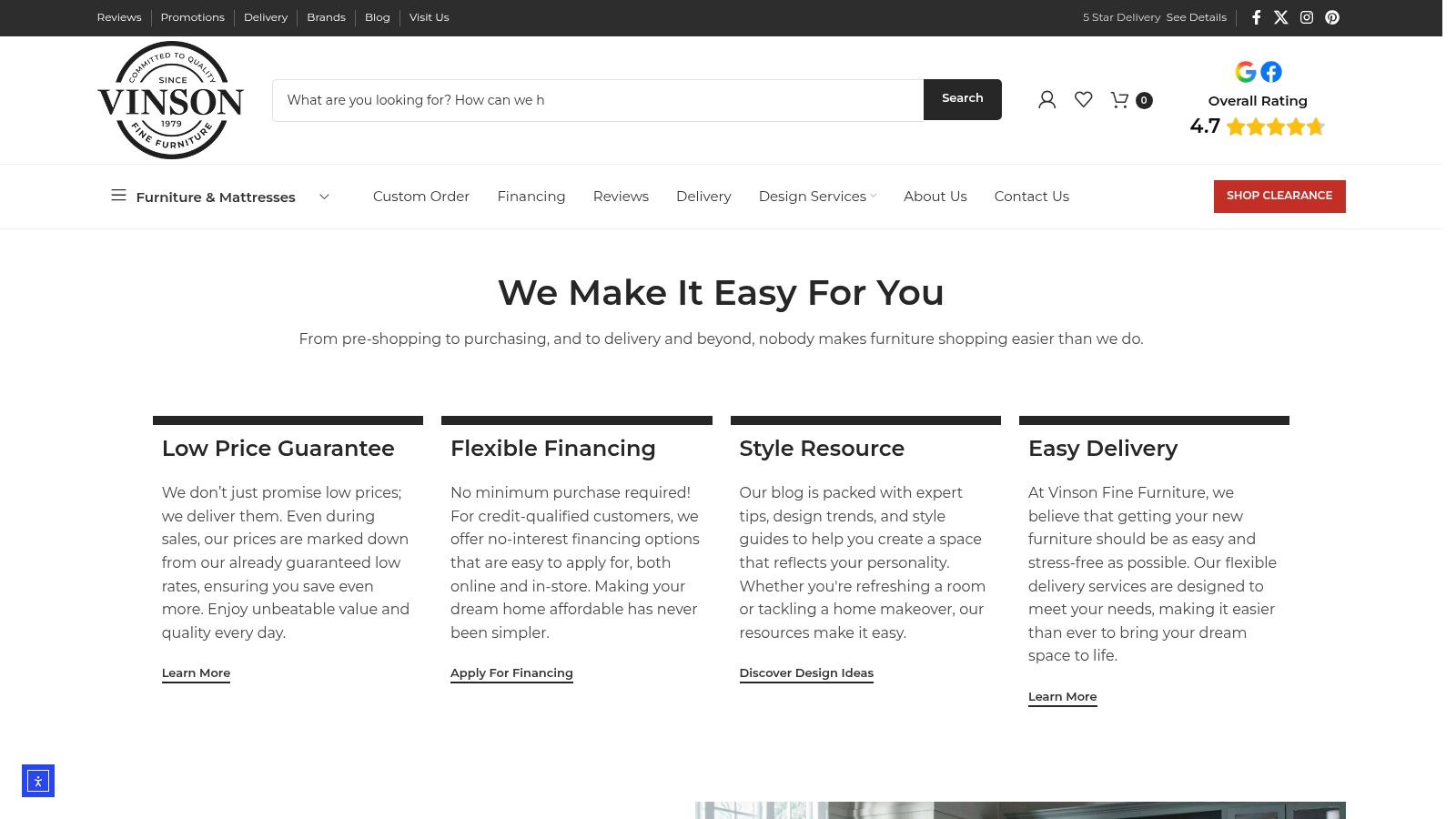 Screenshot from https://vinsonfinefurniture.com/our-advantage/