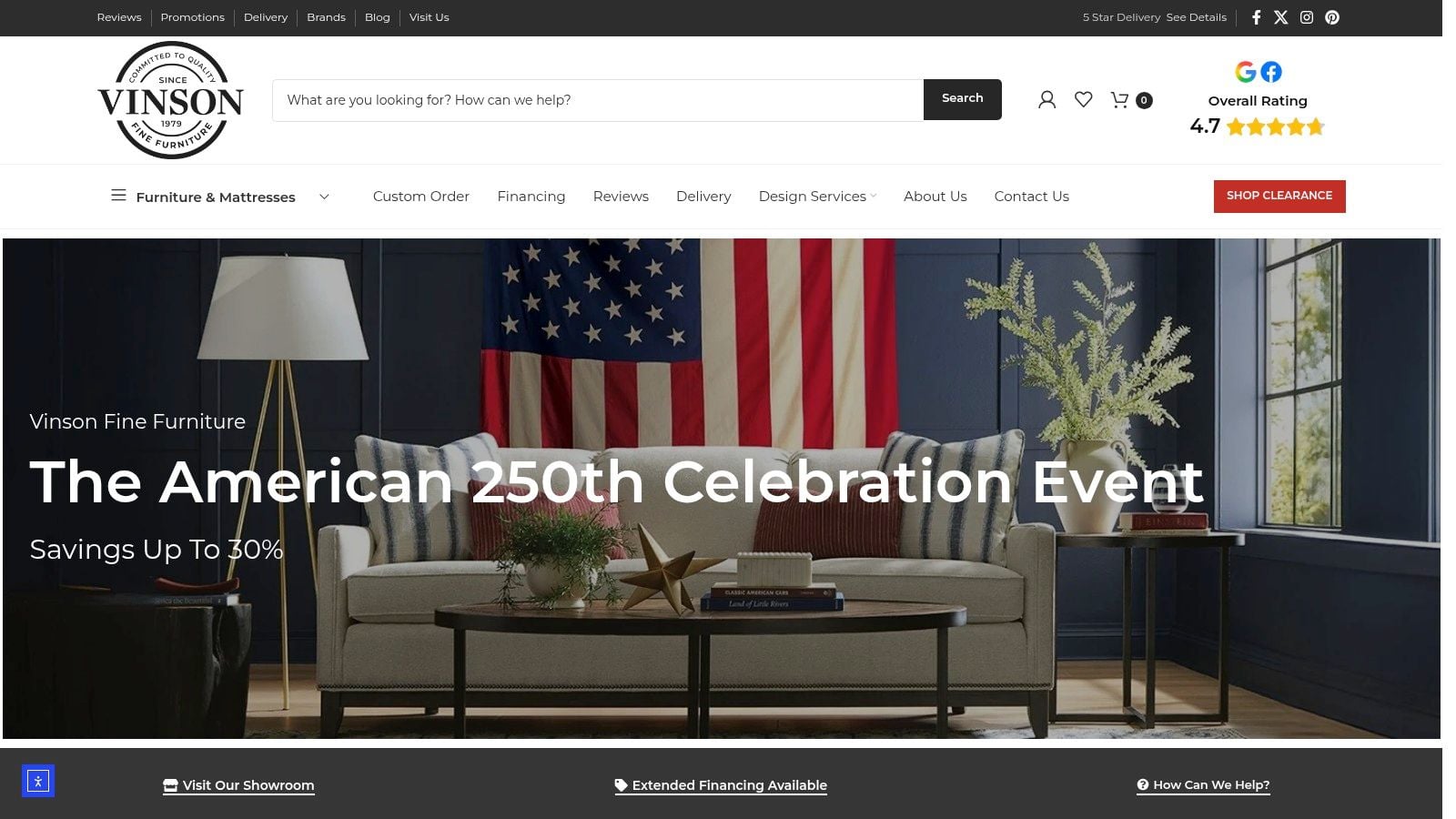 Screenshot from https://vinsonfinefurniture.com