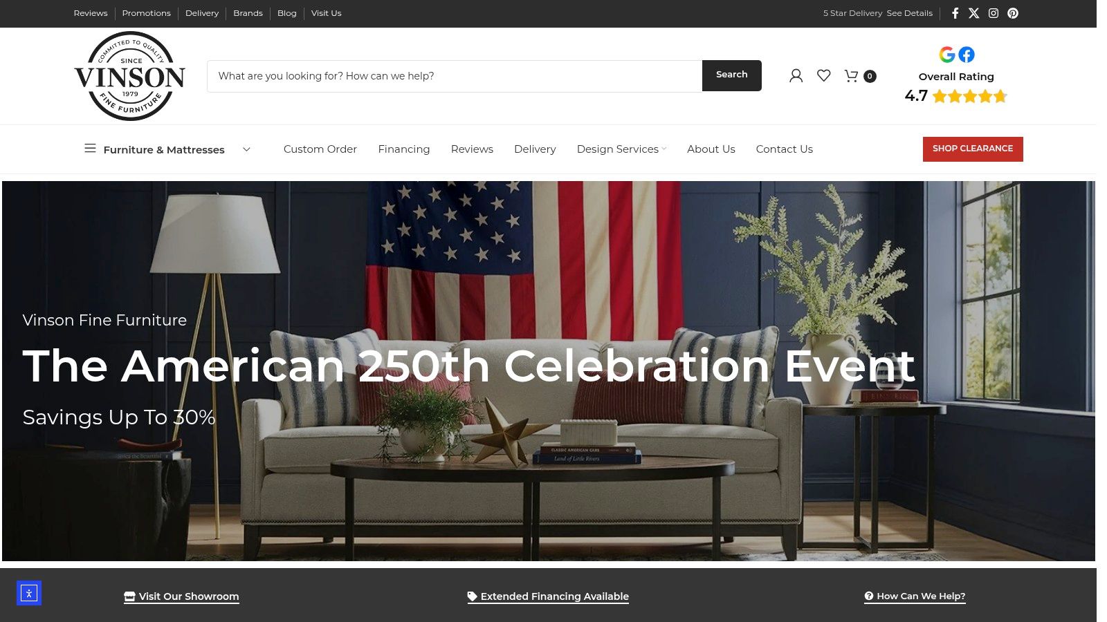 Screenshot from https://vinsonfinefurniture.com